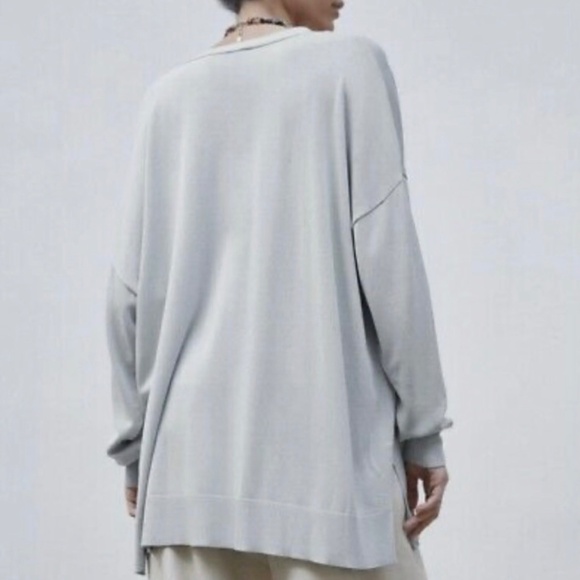 Zara Women’s Buttoned Knit Cardigan Blue Grey Relaxed Size Size S - Picture 8 of 12